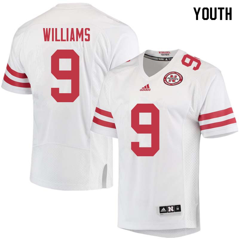 Youth #9 Keyan Williams Nebraska Cornhuskers College Football Jerseys Sale-White